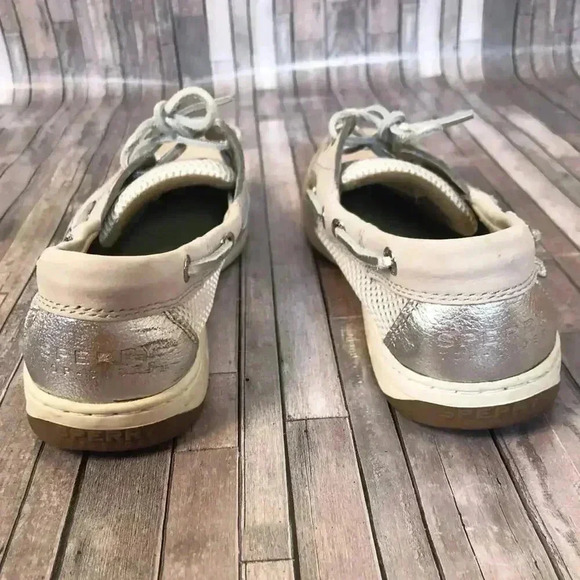Sperry Top-Sider Cream Tan Leather Boat Shoes Women's Size 7.5 Preppy Old Money - Picture 5 of 8